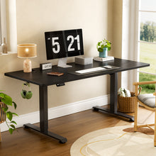 Load image into Gallery viewer, Veken 63" x 28" Super Large Standing Desk, Height Adjustable Electric Computer Desk, Sit to Stand Up, Modern Workstation for Home Office, Walking Pad, Writing, Gaming Bedroom Study, Black