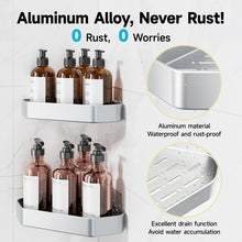 Load image into Gallery viewer, Veken Aluminum Corner Shower Caddy 4-Pack, Never Rust&amp;Large Capacity,Silver