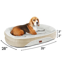 Load image into Gallery viewer, Ophanie Luxury Sofa Orthopedic Dog Bed For Large Dogs, Removable, Machine Washable Plush Cover, and Non-Slip Bottom with Four-Sided Bolster Cushion, Gray (35&quot;x28&quot;x6&quot;)