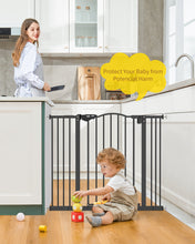 Load image into Gallery viewer, InnoTruth 29-39.6&quot; Baby Gate for Pets, Auto Close Both Sides Dog Gate with One-Hand Opening, 30&quot; Tall Safety Gates for Stairs, Hallways, Bedrooms, Wall Pressure Mount No Drill, White