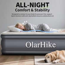 Load image into Gallery viewer, OlarHike Full Air Mattress with Built-in Pump, 18" Raised Inflatable Air Bed for Guests, Home Use &amp; Camping, Supports Up to 600 lbs