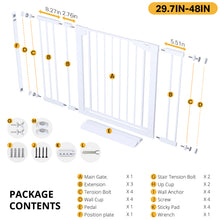 Load image into Gallery viewer, Cumbor 36" Extra Tall Baby Gate for Stairs, 30-48" Dog Gate Indoor White Mom's Choice Awards Winner, Double Lock Safety for Doorways, Child Gate for Toddlers &amp; Pets, Pressure or Hardware Mounted