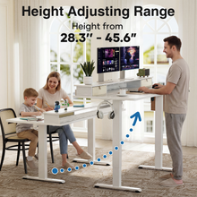 Load image into Gallery viewer, Veken 47-Inch Electric Standing Desk with Drawers, Adjustable Table, White