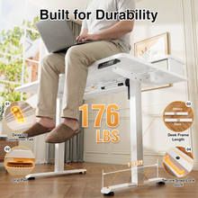 Load image into Gallery viewer, Veken 47-Inch Electric Standing Desk with Drawers, Adjustable Table, White