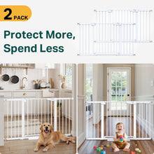 Load image into Gallery viewer, Cumbor 2 Pack 30-54" Baby Gate for Stairs, Auto Close Dog Gate Indoor White