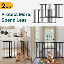 Load image into Gallery viewer, Cumbor 2 Pack 30-54" Baby Gate for Stairs, Auto Close Dog Gate Indoor Black