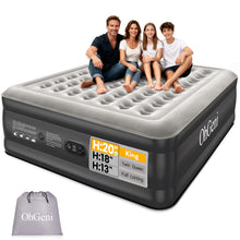 Load image into Gallery viewer, OhGeni 20" Raised King Air Mattress with Built in Pump, Luxury Real Bed Height Blow up Mattress, 3-4 Persons Inflatable Mattress for Guests &amp; Family Party, Ideal for Elder People, 700lbs
