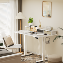 Load image into Gallery viewer, Veken 47-Inch Electric Standing Desk with Drawers, Adjustable Table, White