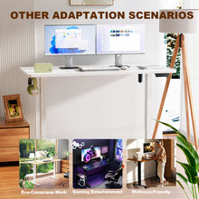 Load image into Gallery viewer, Veken 55 Inch Large Electric Standing Desk, Gaming Table, White | Height Adjustable Sit Stand Up Computer Tables for Home Office, Study , Writing, Suit students, employees and group work