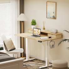 Load image into Gallery viewer, Veken 47-Inch Electric Standing Desk with Drawers, Adjustable Table, Wood