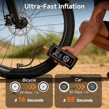 Load image into Gallery viewer, OlarHike Cordless Tire Inflator Portable Air Compressor, 150 PSI Bike Pump | Battery Power, LED Light &amp; Digital Pressure Gauge, Air Pump for Car Tires, Motorcycle, Bicycle, Ball