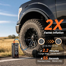 Load image into Gallery viewer, OlarHike Tire Inflator Portable Air Compressor,Dual Power-3*3000mAh &amp;12V DC | Ultra Fast Inflation, For Car Tires, SUVs, Pickup Trucks, Bikes, Cordless Electric Pump, LED Light &amp; Digital Pressure Gauge