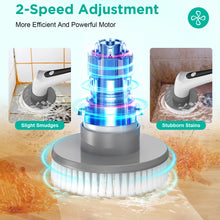 Load image into Gallery viewer, Ophanie Electric Spin Scrubber, Shower Scrubber with Long Handle and 9 Replaceable Brush Heads, IPX8 Cordless Power Scrubber &amp; 2 Speeds, Electric Cleaning Brush for Bathroom, Tub, Tile, Floor, Glass