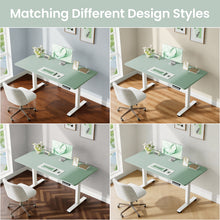 Load image into Gallery viewer, Veken 55 Inch Large Electric Standing Desk, Gaming Table, Green Height Adjustable Sit Stand Up Computer Tables for Home Office, Study , Writing, Suit students, employees and group work