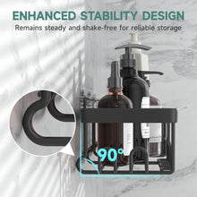 Load image into Gallery viewer, Ophanie Shower Caddy 6 Pack, Large Capacity Adhesive Bathroom Shower Organizer for Bathroom Storage, No Drilling, Rustproof Stainless Steel Shower Shelves, Black