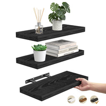 Load image into Gallery viewer, Ophanie 16 inch Wood Floating Shelves, Hanging Float Shelf for Bathroom, Bedroom, Living Room, Kitchen with 22lbs Capacity, Wall Mounted Decorative Shelves, 16 x 6.7x 1.1 Inch, Set of 3, White