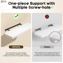 Load image into Gallery viewer, Ophanie 22.5 inch 2 Pack Wood Floating Shelves, Hanging Float Shelf for Wall Mounted Decorative Shelves, 6.7 x 23 Inch, Set of 2, White