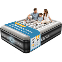 Load image into Gallery viewer, OhGeni Air Mattress Queen with Built in Pump, 18" Raised Blow up Bed, 800lb