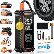 Load image into Gallery viewer, Ophanie Cordless Tire Inflator Portable Air Compressor, 12000mAh Battery, Air Pump for Car Tires with Automatic Shutoff, Electric Pump with Digital Pressure Gauge