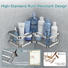 Load image into Gallery viewer, Veken Corner Shower Caddy 3-Pack, Advanced Rustproof Design&amp;Stable Storage, Silver