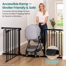 Load image into Gallery viewer, Cumbor Extra Wide Baby Gate, 36.6-69" Walk-Through Dog Gate Black