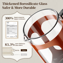 Load image into Gallery viewer, Veken French Press Coffee Maker 21oz 0.6 L, Heat Resistant Thickened Borosilicate Glass, No Plastic Touching Cafe, Single Serve Small Pot, Stainless Steel Brewer, Teapot for Kitchen Camping, Copper