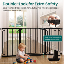 Load image into Gallery viewer, Cumbor Extra Wide Baby Gate, 36.6-69" Walk-Through Dog Gate Black