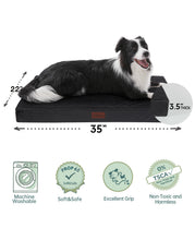 Load image into Gallery viewer, OhGeni Orthopedic Large Dog Bed 41in, Deluxe Pet Bed for Crates, Waterproof and Washable, 25D Egg Crate Foam Pad Anti-Slip Sleeping Mat for Large, Jumbo, Medium Dogs Breeds, 41" x 28", Gray