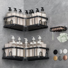 Load image into Gallery viewer, Veken Corner Shower Caddy 3-Pack, Advanced Rustproof Design&amp;Stable Storage, Black
