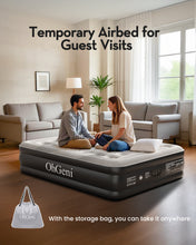 Load image into Gallery viewer, OhGeni Air Mattress Full with Built-in Pump,18" Comfortable Blow Up Colchones Inflables Mattress for Home,Guests,Foldable,Portable Bed for Adults,Durable Airbed Supports Up to 600 lbs,Black