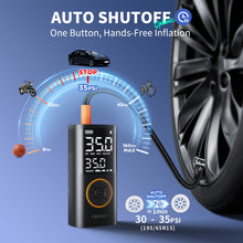 Load image into Gallery viewer, Ophanie Cordless Portable Tire Inflator - 160 PSI, 4000mAh, Air Pump for Car Tires, Bike, Bicycle, Motorcycles, Electric Pump with LED Light &amp; Digital Pressure Gauge