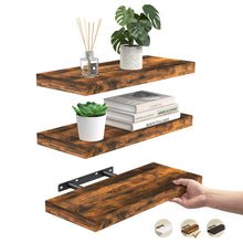 Load image into Gallery viewer, Ophanie 16 inch Wood Floating Shelves, Hanging Float Shelf for Bathroom, Bedroom, Living Room, Kitchen with 22lbs Capacity, Wall Mounted Decorative Shelves, 16 x 6.7x 1.1 Inch, Set of 3, White