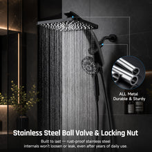 Load image into Gallery viewer, Ophanie 12-inch Coverage High Pressure Rain Shower Head Combo with Magnetic Handheld Shower Heads, Wide Rainfall &amp; 8 Modes Showerhead, Dual Anti-Clog Nozzles for Ultimate Experience