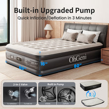 Load image into Gallery viewer, OhGeni Air Mattress Queen with Built in Pump, 18" Raised Blow up Bed, 800lb