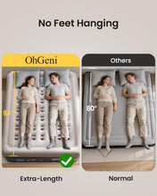 Load image into Gallery viewer, OhGeni Cal King Air Mattress with Built in Pump, 18" Tall Inflatable Blow Up Bed, Luxury Comfort for People(190CM Height), Keep Feet from Dangling, Foldable &amp; Portable Colchon inflables, Black