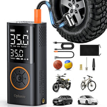 Load image into Gallery viewer, Ophanie Cordless Portable Tire Inflator - 160 PSI, 4000mAh, Air Pump for Car Tires, Bike, Bicycle, Motorcycles, Electric Pump with LED Light &amp; Digital Pressure Gauge