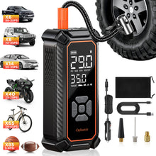 Load image into Gallery viewer, Ophanie Cordless Tire Inflator Portable Air Compressor, 160PSI, 4500mAh Battery, Air Pump for Car Tires, Bike, Motorcycle, Electric Pump with LED Light &amp; Digital Pressure Gauge