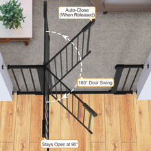 Load image into Gallery viewer, Cumbor 2 Pack 30-46" Baby Gate for Stairs, Auto Close Dog Gate Indoor Black