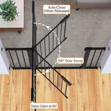 Load image into Gallery viewer, Cumbor 29.7-46" Baby Gate for Stairs, Mom's Choice Awards Winner-Auto Close Dog Gate for The House, Gifts for Mom, Easy Install Pressure Mounted Pet Gates for Doorways, Black