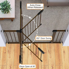 Load image into Gallery viewer, Cumbor 29.7-46" Baby Gate for Stairs, Mom's Choice Awards Winner-Auto Close Dog Gate for the House, Easy Install Pressure Mounted Pet Gates for Doorways, Easy Walk Thru Wide Safety Gate for Dog, Brown