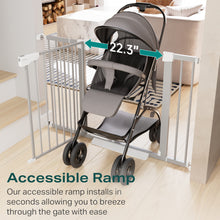 Load image into Gallery viewer, Cumbor 29.7-46" Baby Gate for Stairs, Gifts for Mom-Auto Close Dog Gate for The House, Easy Install Pressure Mounted Pet Gates for Doorways, Easy Walk Thru Wide Safety Gate for Dog, Gray