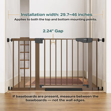 Load image into Gallery viewer, Cumbor 29.7-46" Baby Gate for Stairs, Mom's Choice Awards Winner-Auto Close Dog Gate for the House, Easy Install Pressure Mounted Pet Gates for Doorways, Easy Walk Thru Wide Safety Gate for Dog, Brown