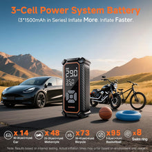 Load image into Gallery viewer, OlarHike Cordless Tire Inflator Portable Air Compressor, 150 PSI Bike Pump | Battery Power, LED Light &amp; Digital Pressure Gauge, Air Pump for Car Tires, Motorcycle, Bicycle, Ball