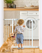 Load image into Gallery viewer, InnoTruth 29-39.6&quot; Baby Gate for Pets, Auto Close Both Sides Dog Gate with One-Hand Opening, 30&quot; Tall Safety Gates for Stairs, Hallways, Bedrooms, Wall Pressure Mount No Drill, White