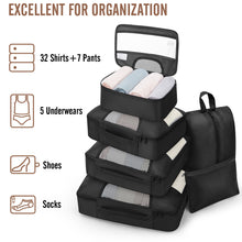 Load image into Gallery viewer, Veken 10 Set/8 Set Packing Cubes for Travel Essentials,Anti-Wrinkle Buckled Suitcase Organizer for Shoe &amp; Toiletry Bag,Carry On Luggage Bag for Airplane &amp; College Dorm Room Accessories,Women Men Gifts