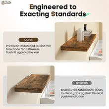 Load image into Gallery viewer, Ophanie 22.5 inch 2 Pack Wood Floating Shelves, Hanging Float Shelf for Wall Mounted Decorative Shelves, 6.7 x 23 Inch, Set of 2, Rustic Brown