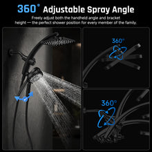 Load image into Gallery viewer, Ophanie 12-inch Coverage High Pressure Rain Shower Head Combo with Magnetic Handheld Shower Heads, Wide Rainfall &amp; 8 Modes Showerhead, Dual Anti-Clog Nozzles for Ultimate Experience