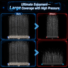 Load image into Gallery viewer, Veken 12" Rain Shower Head with Handheld,High Pressure Power Wash,Magnetic | Starlight,Dual Shower Heads Combo,8-Mode Hand Held Spray with Hose,Double Detachable Rainfall Showerhead,Bathroom Accessories