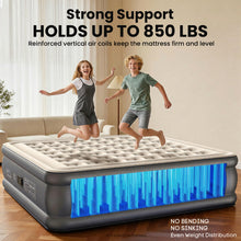 Load image into Gallery viewer, OlarHike King Size Air Mattress with Built-in Pump, 18" Extra-Wide Raised Inflatable Air Bed for Home and Guests, Heavy-Duty Support for 2-4 Sleepers Up to 750 lbs
