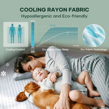 Load image into Gallery viewer, OhGeni Waterproof Mattress Protector,Queen Size Soft Bamboo Viscose Top Layer Pad,3D-Air Fabric Cooling Breathable Fitted Sheets, Washable Bed Cover,Deep Pocket Noiseless Over 99 Count Hex Bumps
